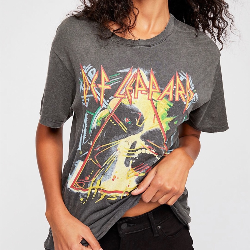 Day Dreamer x Free People Def Leppard Tee Sz XS